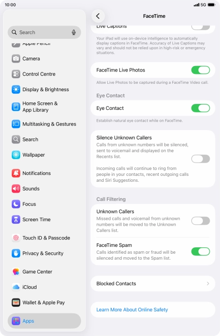 Press the indicator next to 