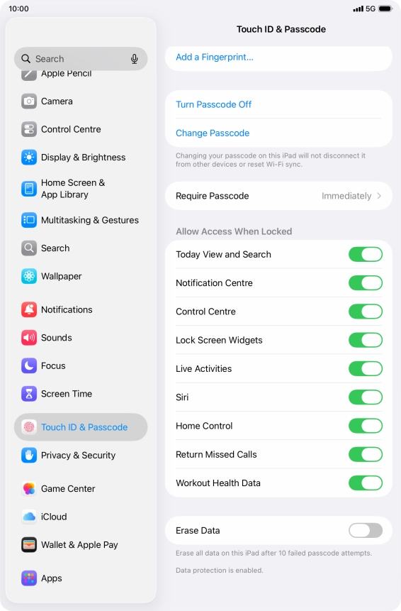 Press the indicator next to 