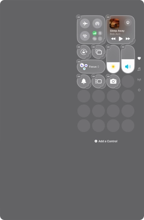 Press Add a Control and follow the instructions on the screen to add the required function to Control Centre.