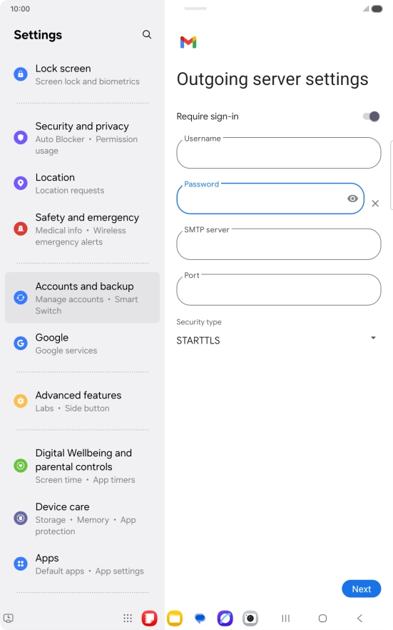 Press the field below 