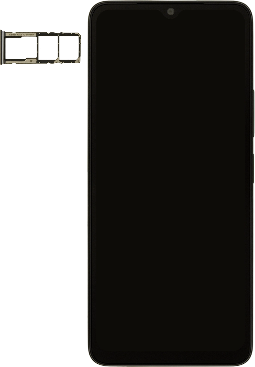 Turn your SIM so the angled corner of the SIM matches the angled corner of the first SIM holder and place your SIM in the SIM holder.