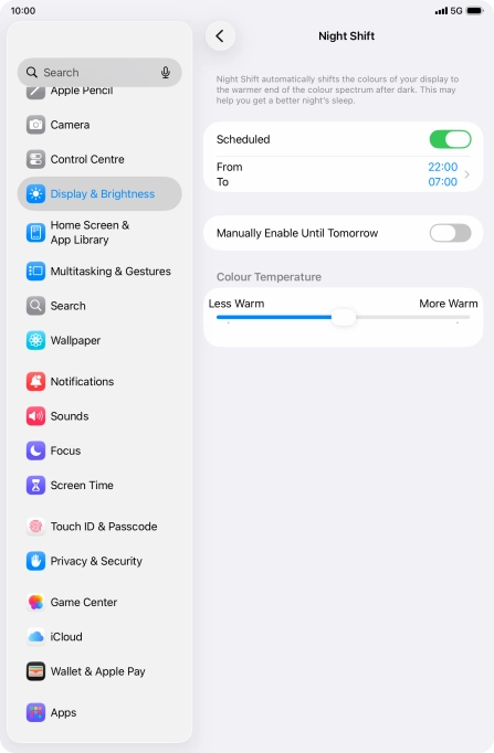 Press the indicator next to 