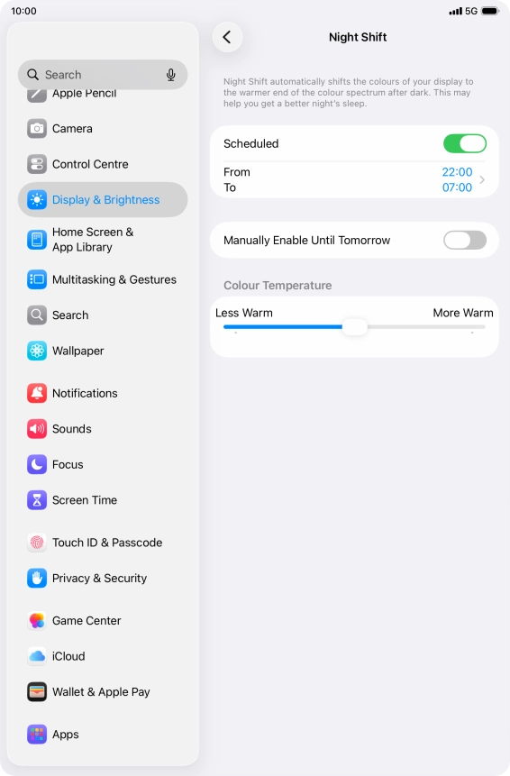 Press the indicator next to 