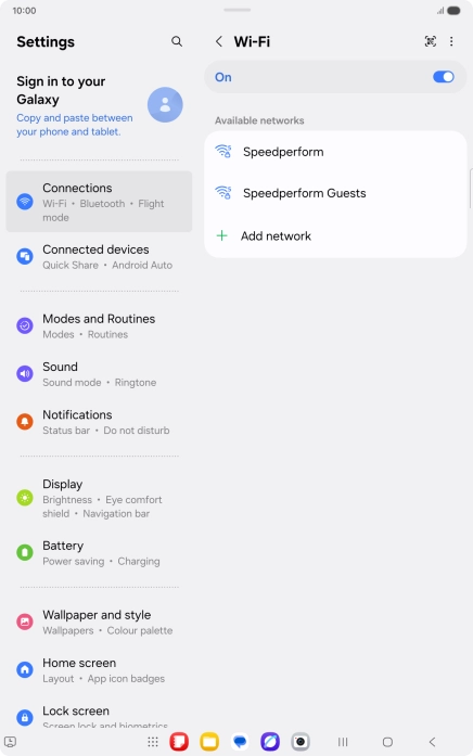 Press the required Wi-Fi network.