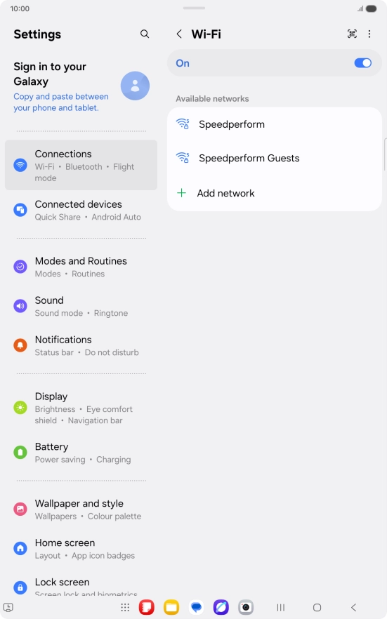 Press the required Wi-Fi network.