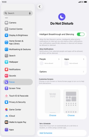 Press People and follow the instructions on the screen to select which contacts you would like to receive calls and notifications from when Do Not Disturb is turned on.