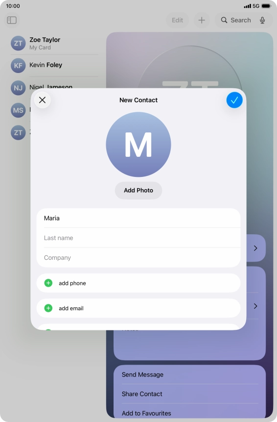 Press Last name and key in the last name.