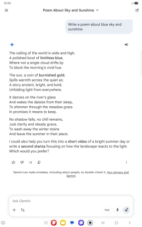 You can ask Gemini to generate a text based on your description.