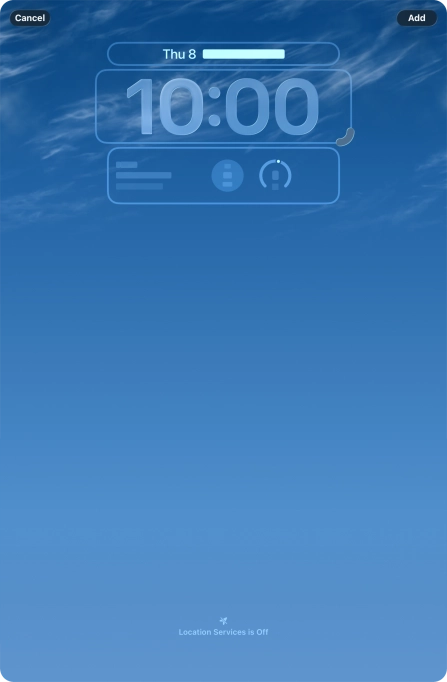 To customise the way the lock screen date is displayed, press the date widget and follow the instructions on the screen to select the required widget display mode.