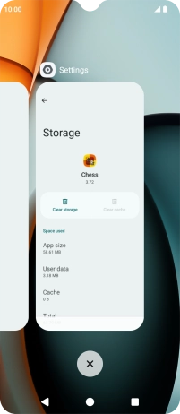 To end one running application, slide your finger upwards on the required application.
