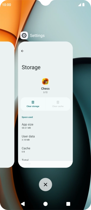 To end one running application, slide your finger upwards on the required application.