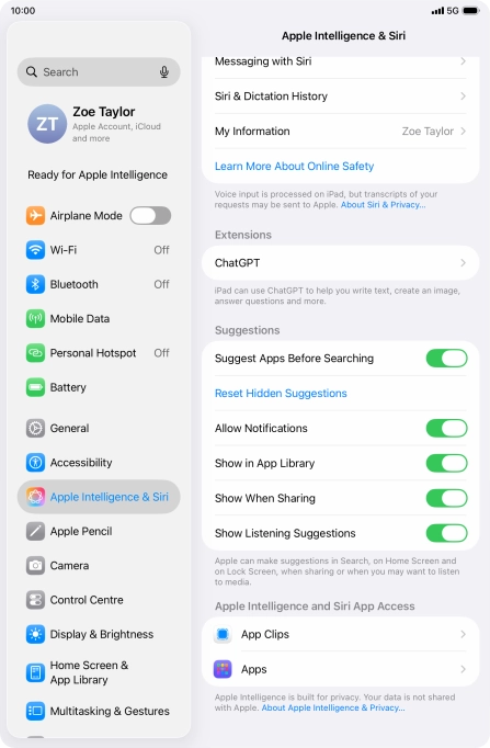 Press the required app.