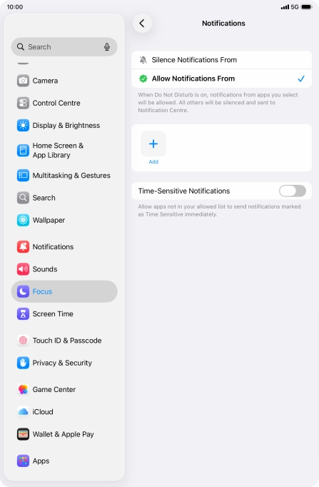 Press the indicator next to 