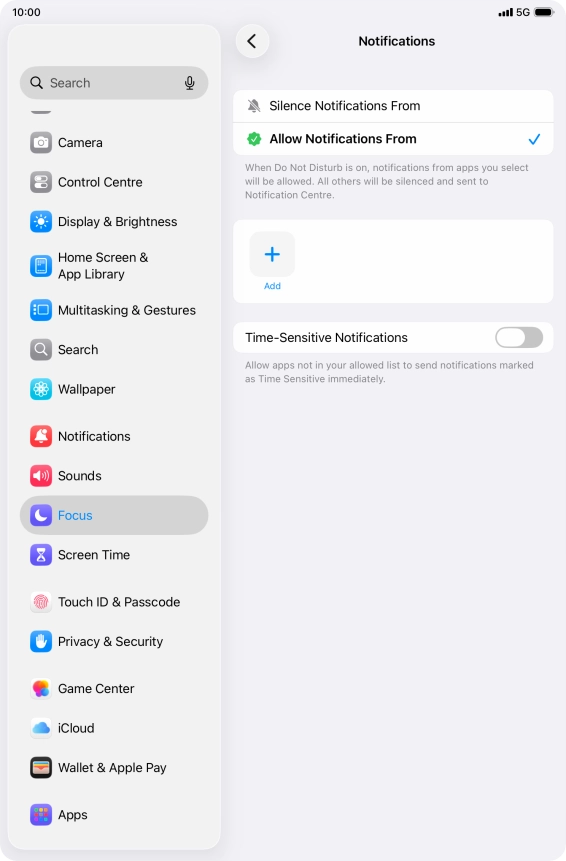 Press the indicator next to 
