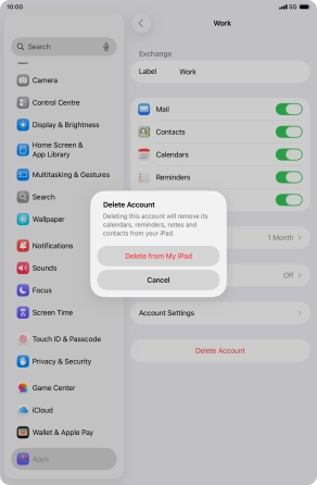 Press Delete from My iPad.