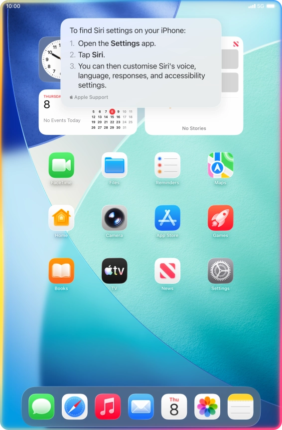 Ask questions about functions and settings on your tablet.