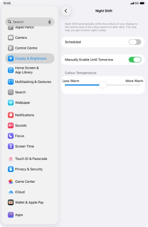 Press and drag the indicator below 