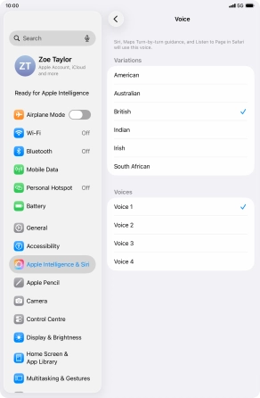Press the required accent.