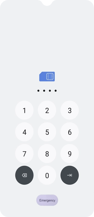 If your SIM is locked, key in your PIN and press the confirm icon.