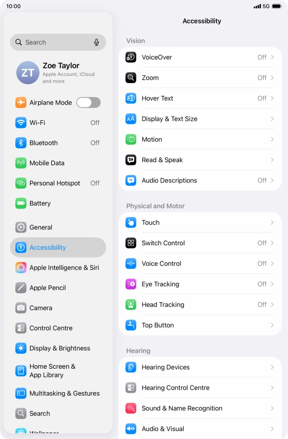Press Display & Text Size.