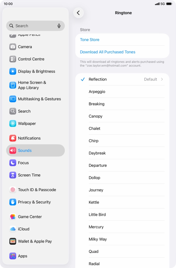Press the required ring tones to hear them.