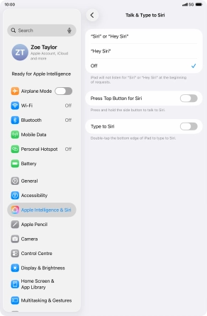 Press the indicator next to 