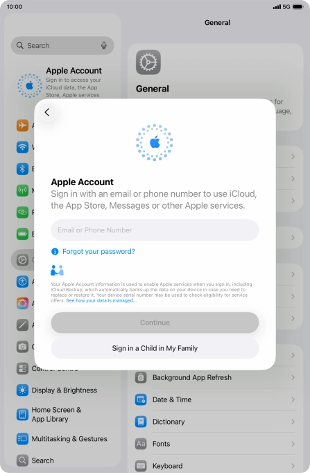 Press Email or Phone Number and key in the username for your Apple Account.