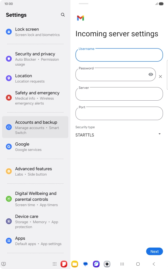 Press the field below 