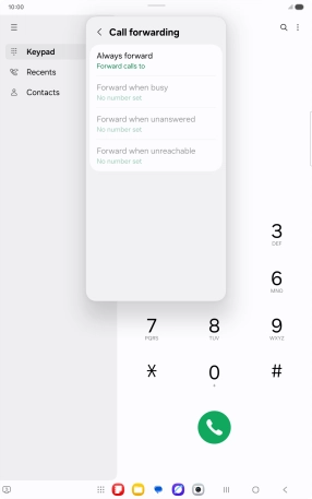 Press the required divert type.
