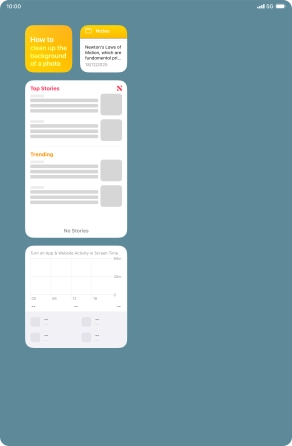 Slide your finger up or down on the screen to see more widgets.