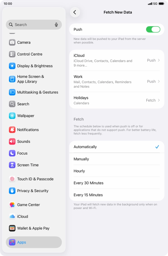 Press the indicator next to 