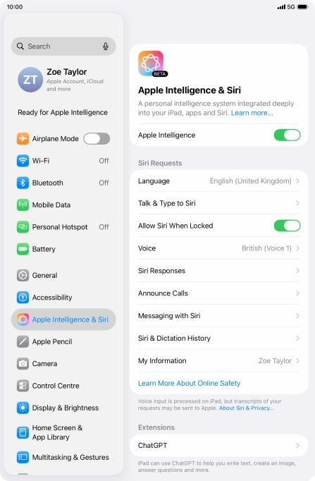 Press the indicator next to 