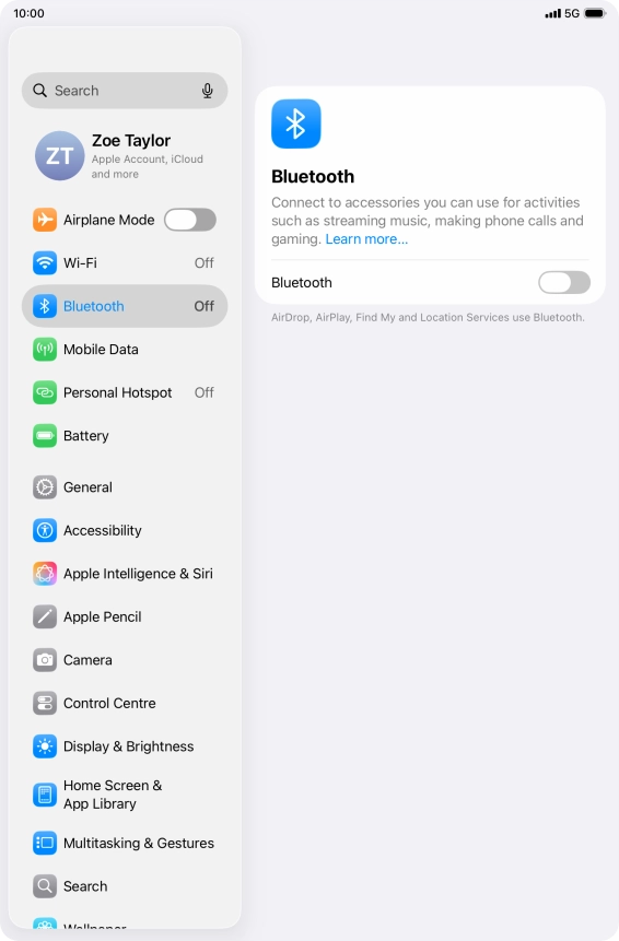 Press the indicator next to 