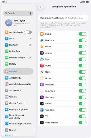 Press Background App Refresh.