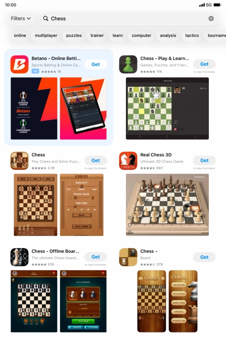 Press the required app.