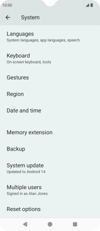 Press Reset options.