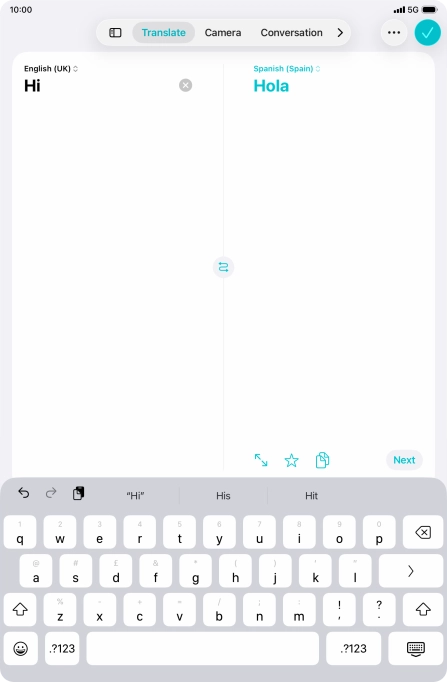 Press the enter icon.