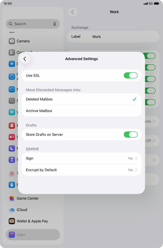 Press the indicator next to 