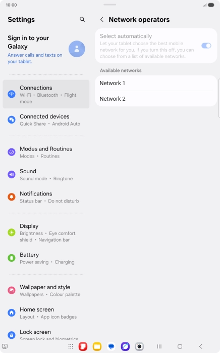 Press the required network.