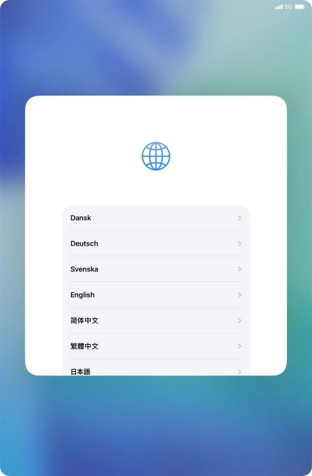 Press the required language.