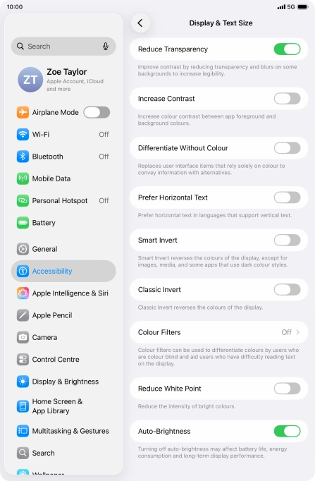Press the indicator next to 