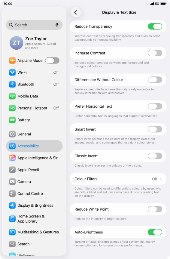 Press the indicator next to 