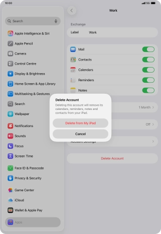 Press Delete from My iPad.
