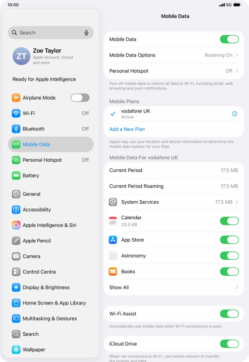 Press the indicator next to 