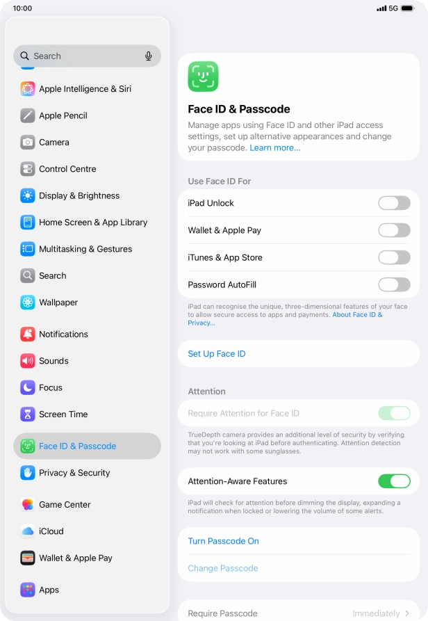 Press Set Up Face ID.