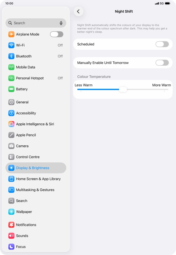 Press the indicator next to 