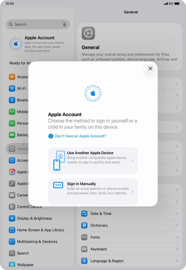 Press Sign in Manually.