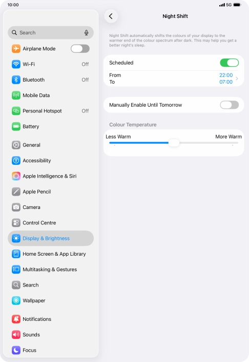 Press the indicator next to 