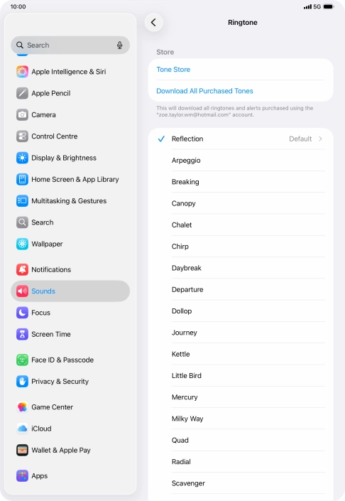 Press the required ring tones to hear them.