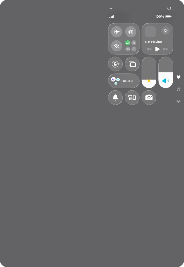 Press the flight mode icon to turn the function on or off.
